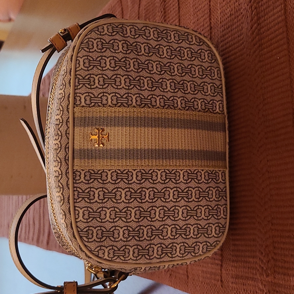 Tory Burch New Ivory Gemini Link Canvas Mini Bag